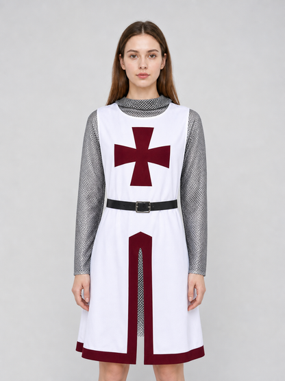 Medieval Costume with Cross, Cloak, and Belt