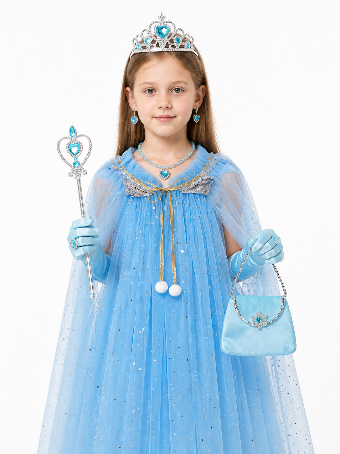 Blue Children's Tutu Skirt with Crown and Accessories Costume Headwear detail 3