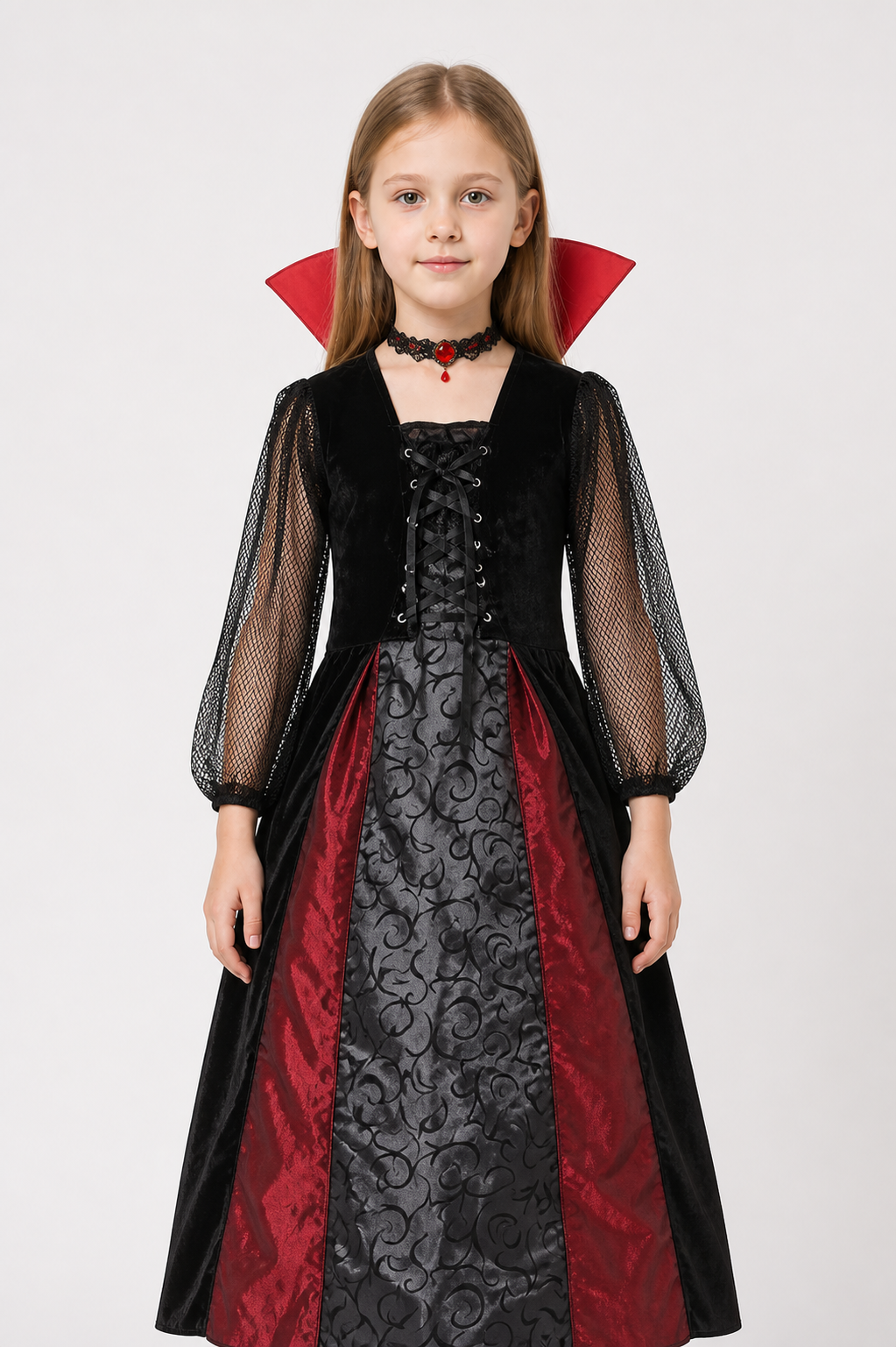 Halloween Vampire Costume with Dress and Accessories