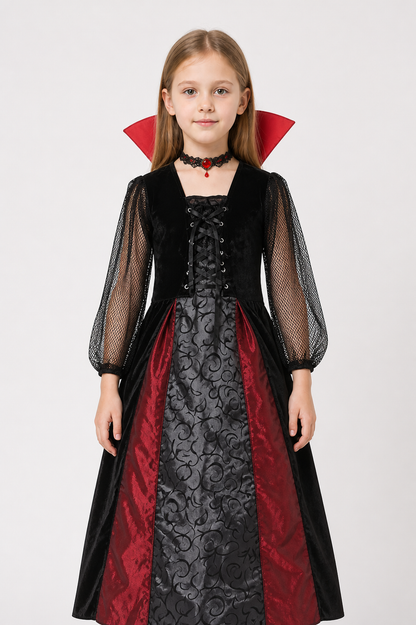 Halloween Vampire Costume with Dress and Accessories