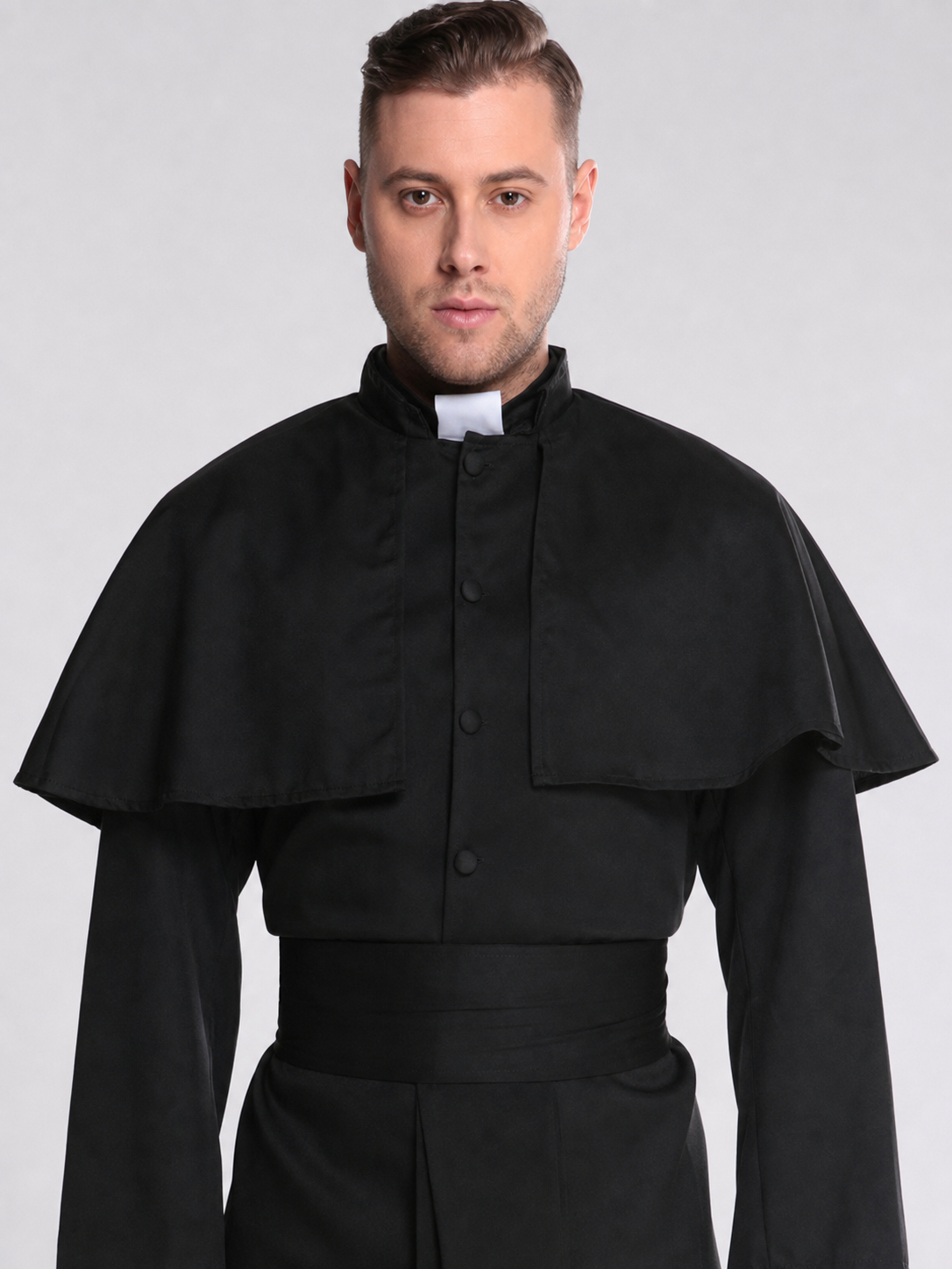 Black Ritual Robe with Capelet for Cosplay