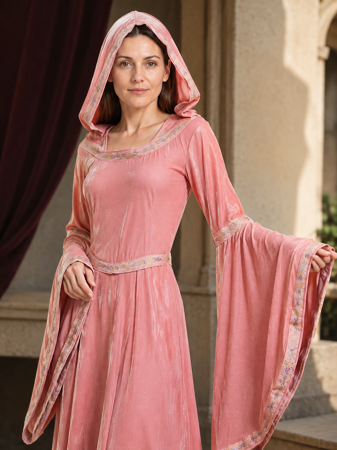 Hooded Medieval Princess Dress for Halloween Costume Dresses detail 2