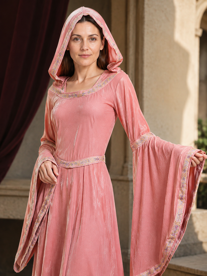 Hooded Medieval Princess Dress for Halloween Costume Dresses detail 2