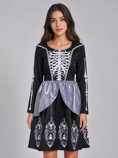 Gothic hooded dress with long sleeves