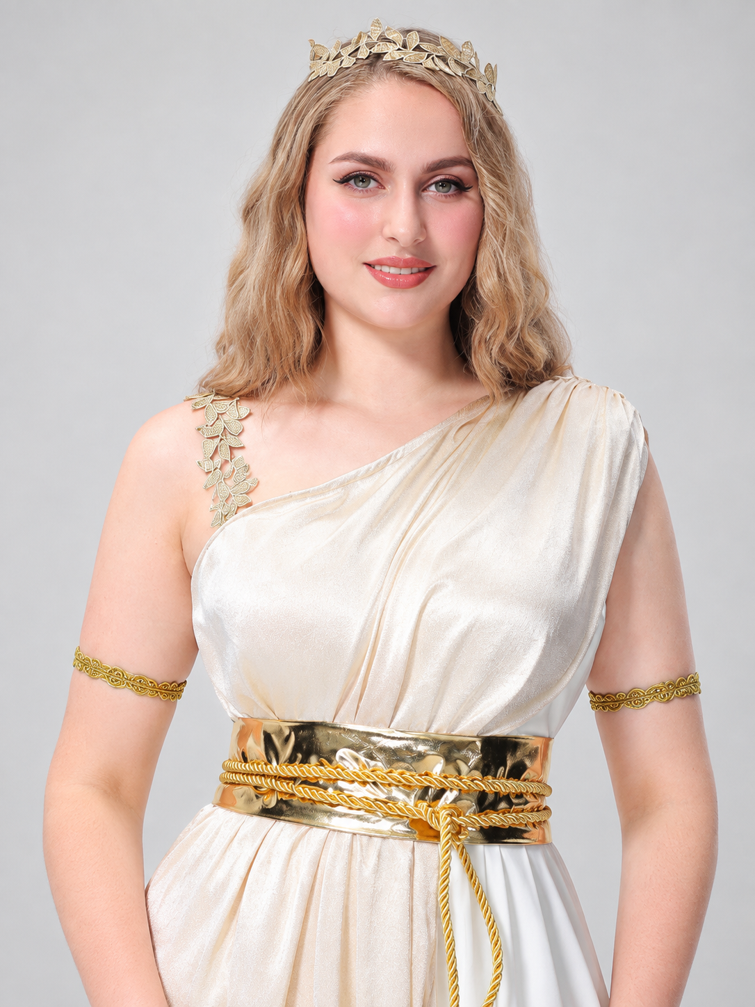 Ancient Greek Carnival Costume, White with Gold