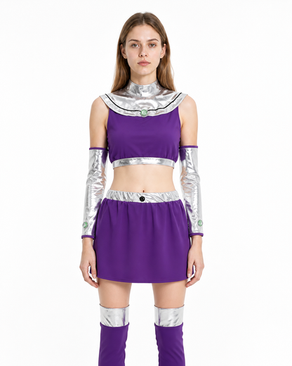 Raven Purple Costume with Short Skirt for Cosplay Costumes detail 3