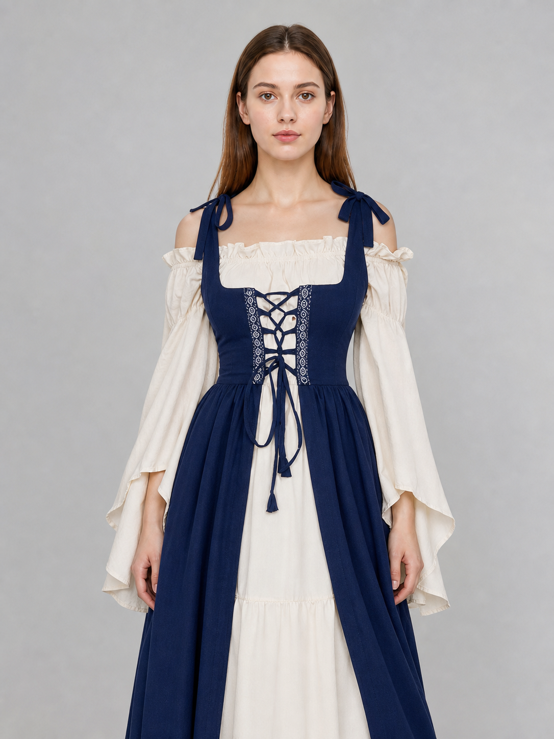 Renaissance-Style Costume Dress with Lacing
