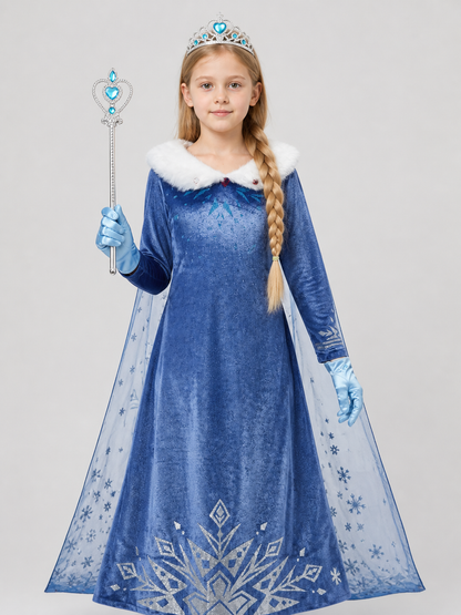 Children's Princess Elsa Dress with Accessories for Halloween Costume Dresses detail 3