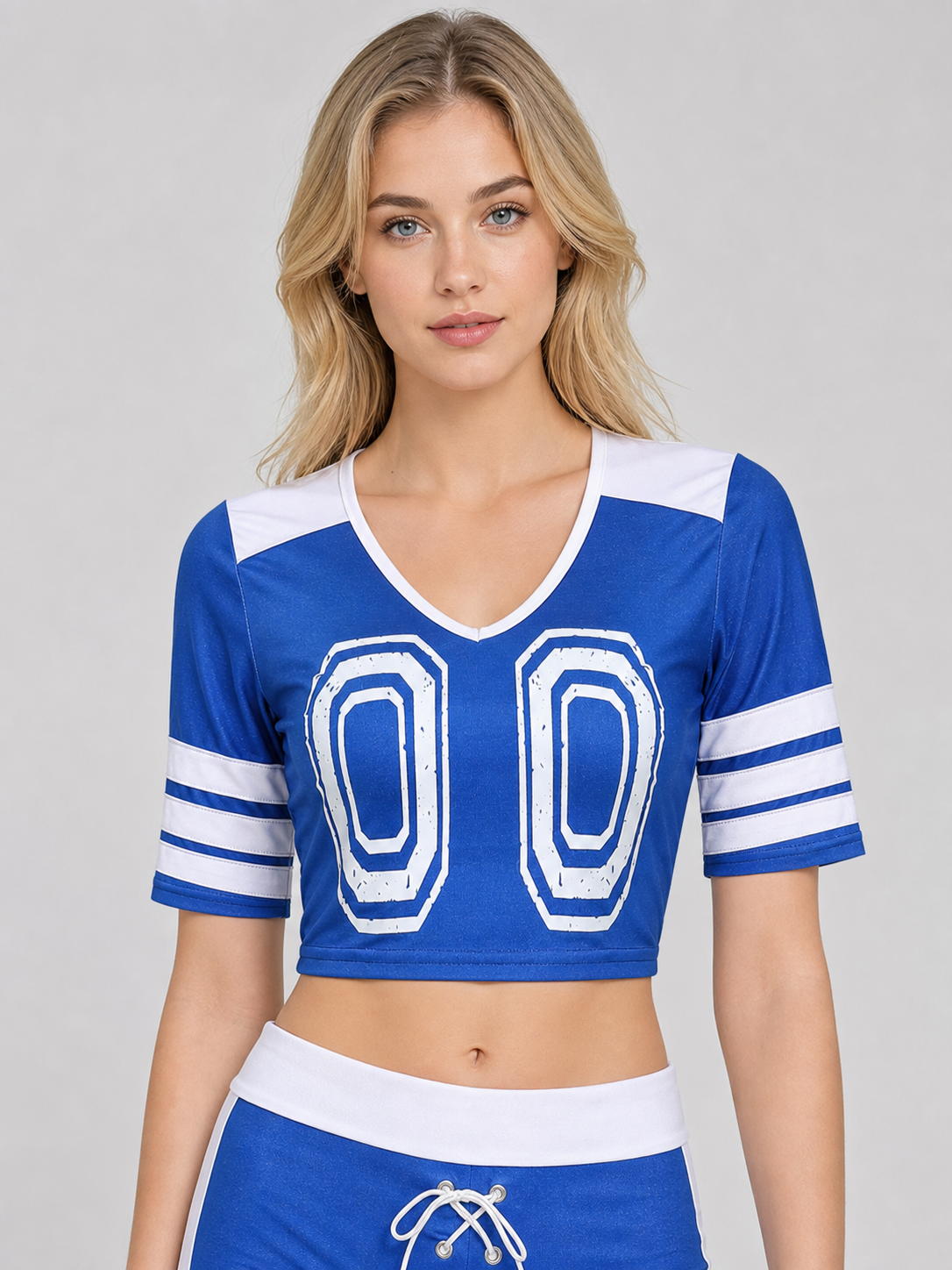 Sports Set with V-Neck and White Stripes