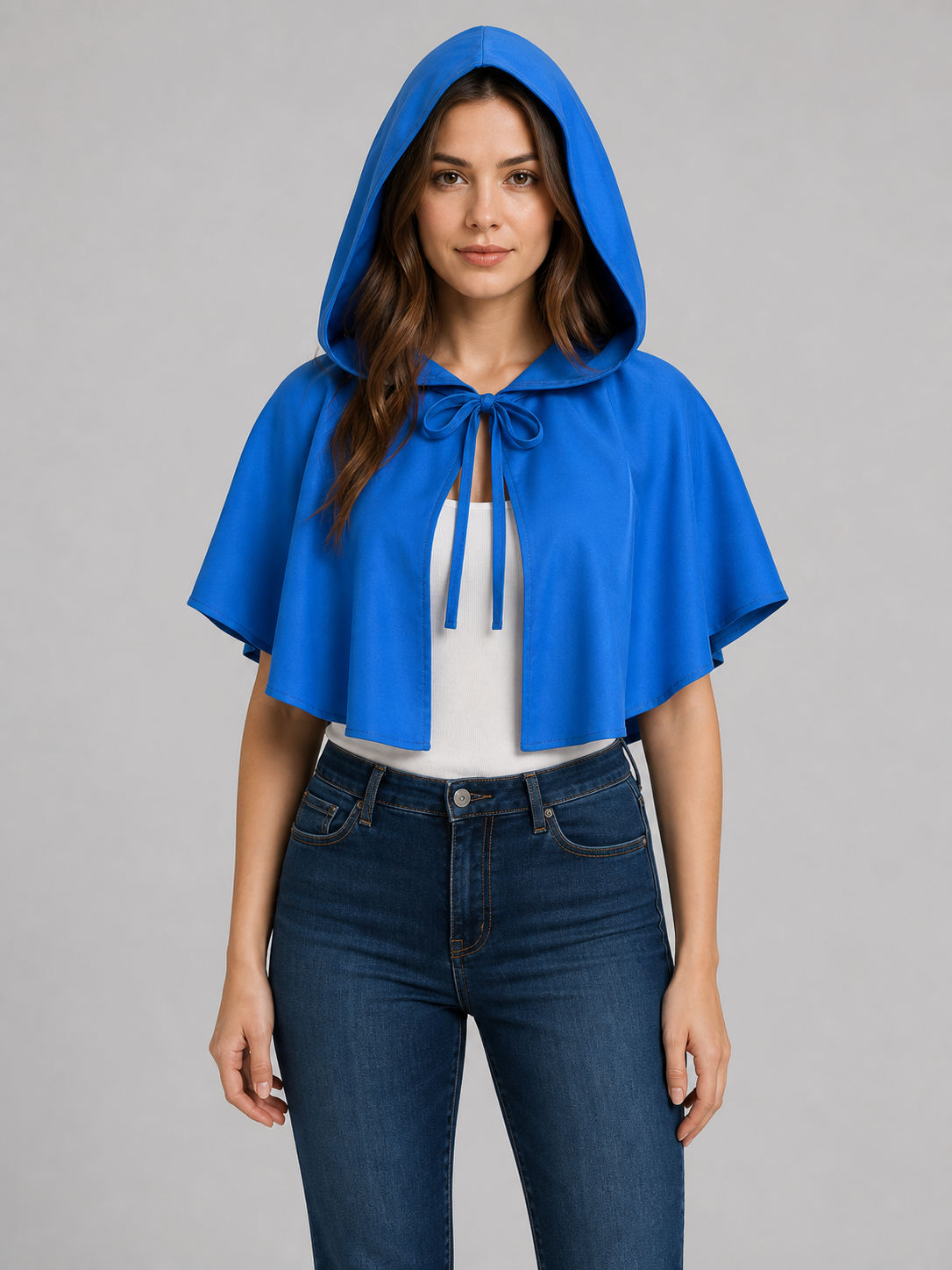 Medieval Hooded Cape Cloak with Ties