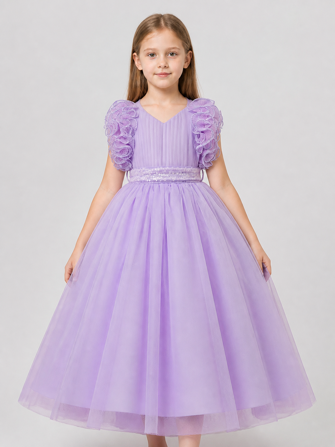 Floor-Length Tulle Dress with Layered Skirt for Weddings Costume Dresses detail 3