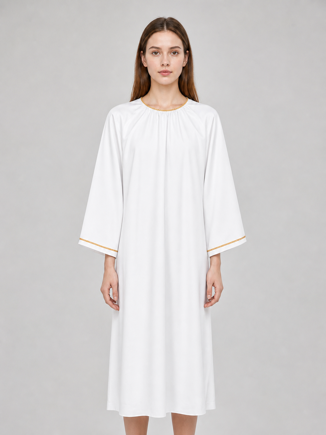 White Cosplay Cloak with Gold Trim