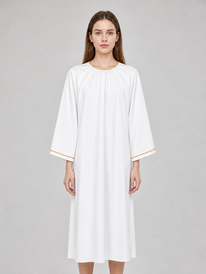 White Cosplay Cloak with Gold Trim