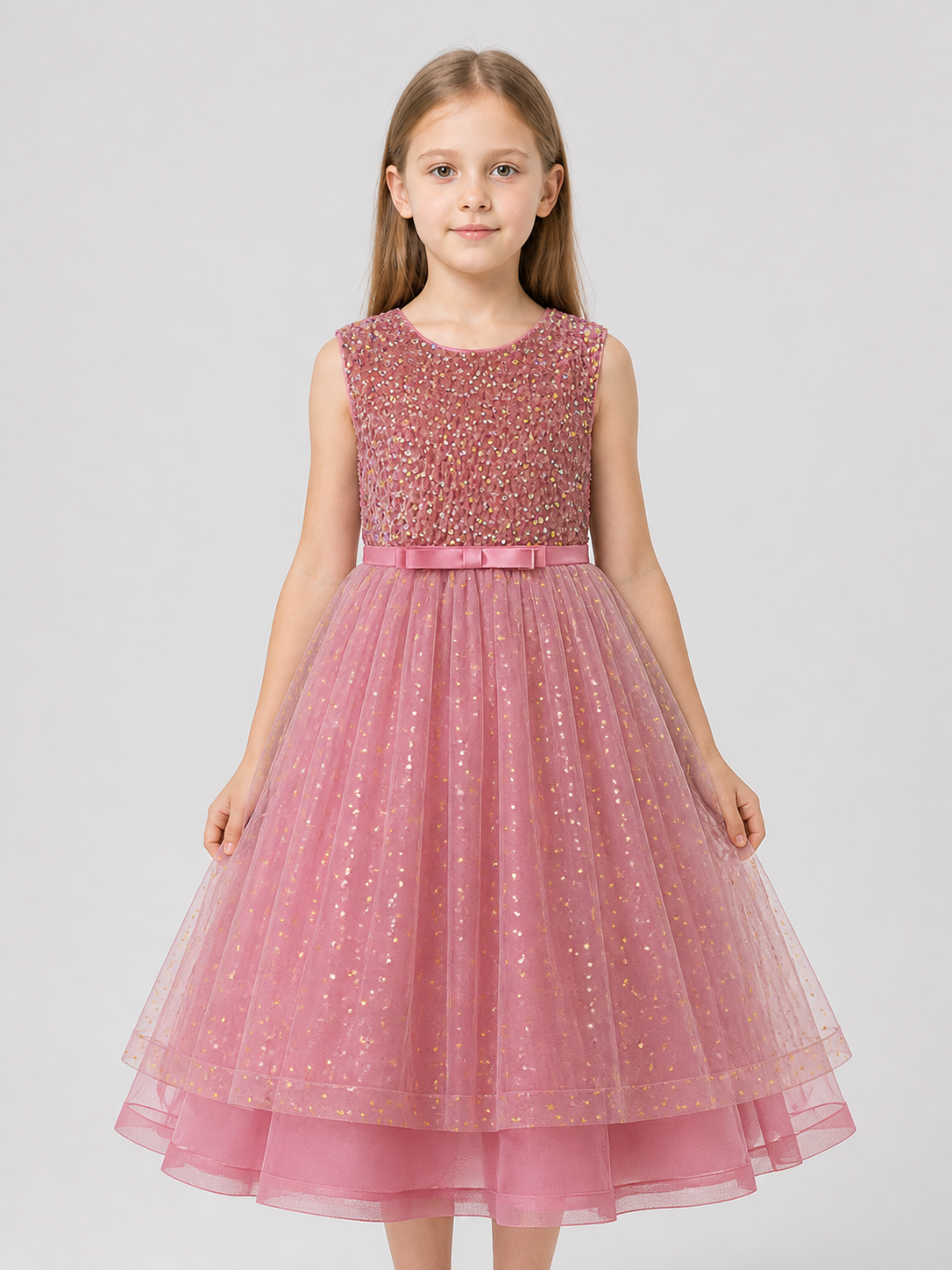 Girls' Sequin Princess Dress with a Full Skirt Costume Dresses detail 3