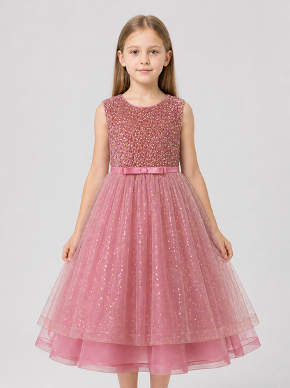 Girls' Sequin Princess Dress with a Full Skirt Costume Dresses detail 3