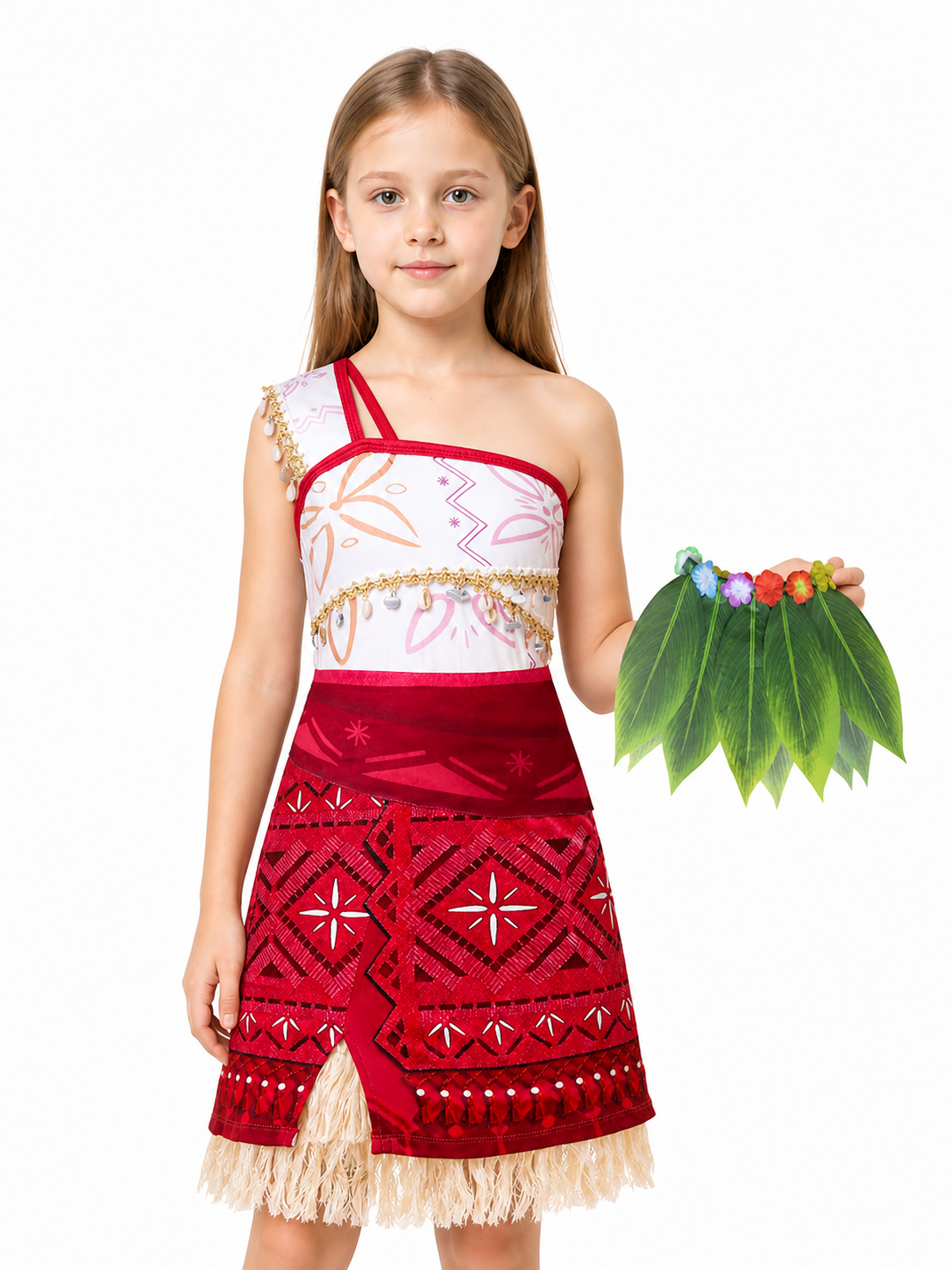 Moana Princess Dress, Red with Fringe Costume Dresses detail 3