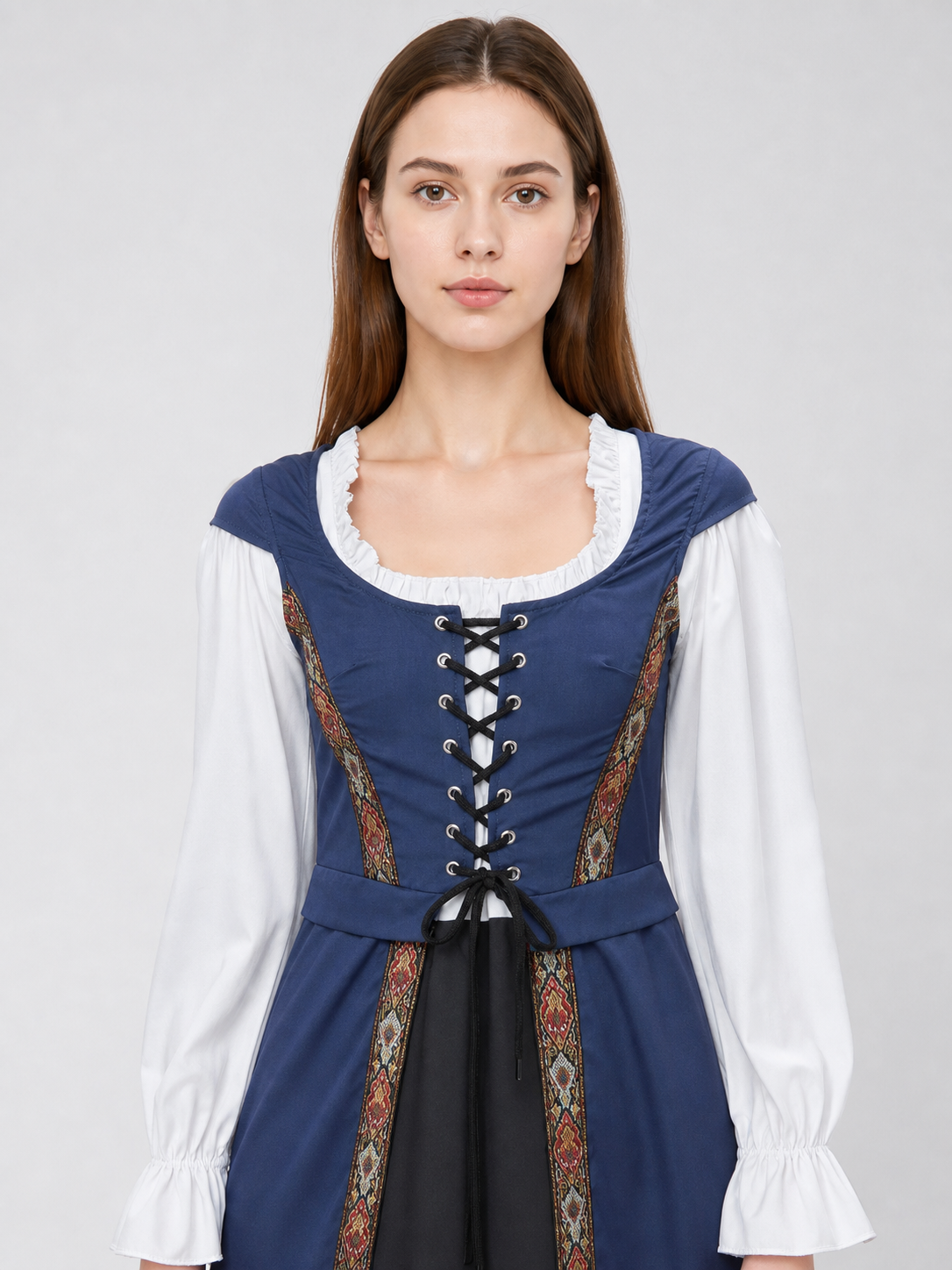Medieval-Style Cosplay Dress with Lace-Up Front Costume Dresses detail 2