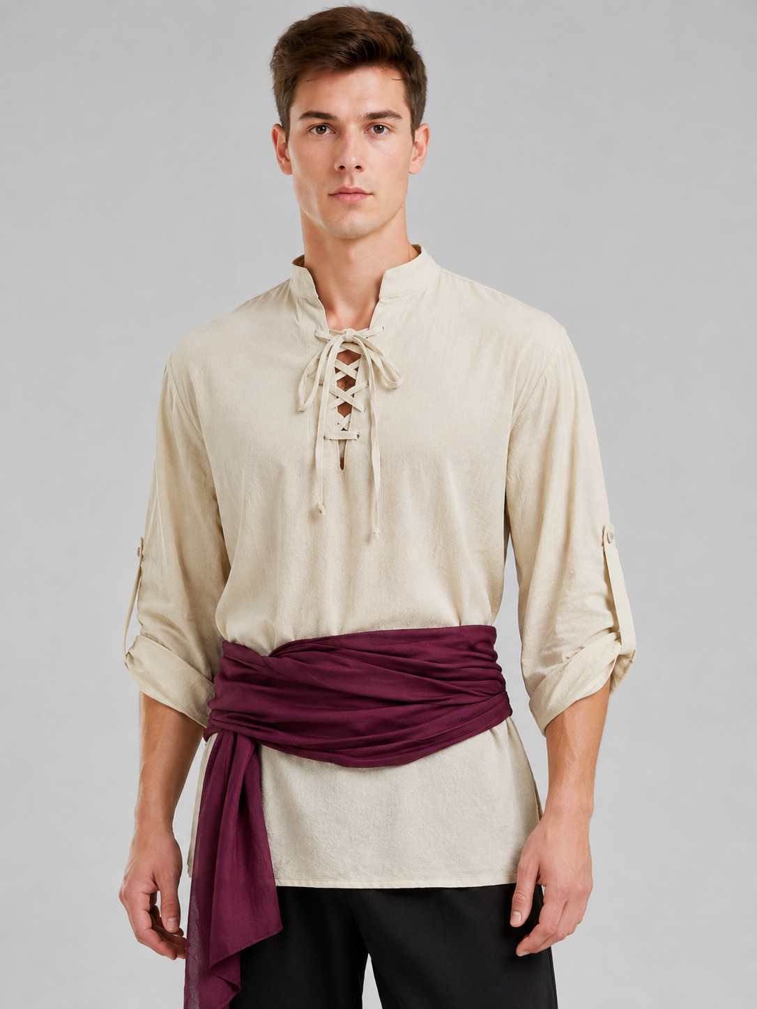 Men's Pirate Costume for Role-Playing, 8 Pieces Costumes detail 2