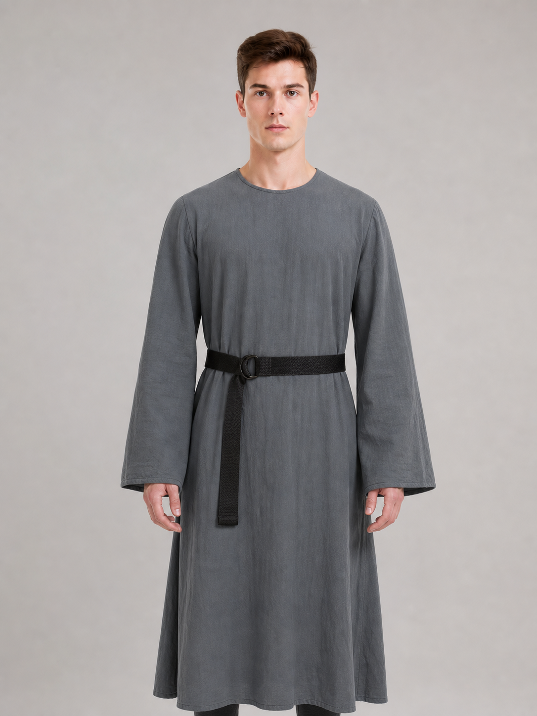 Fantasy Costume with Robe, Hat, Beard, and Staff