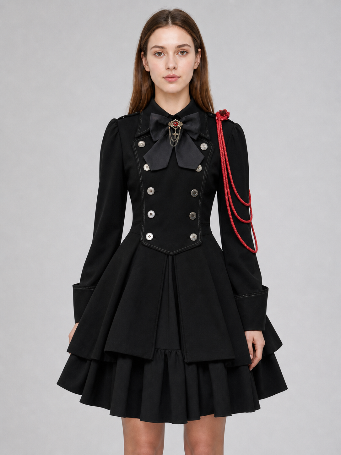 Gothic Steampunk Dress with Bow