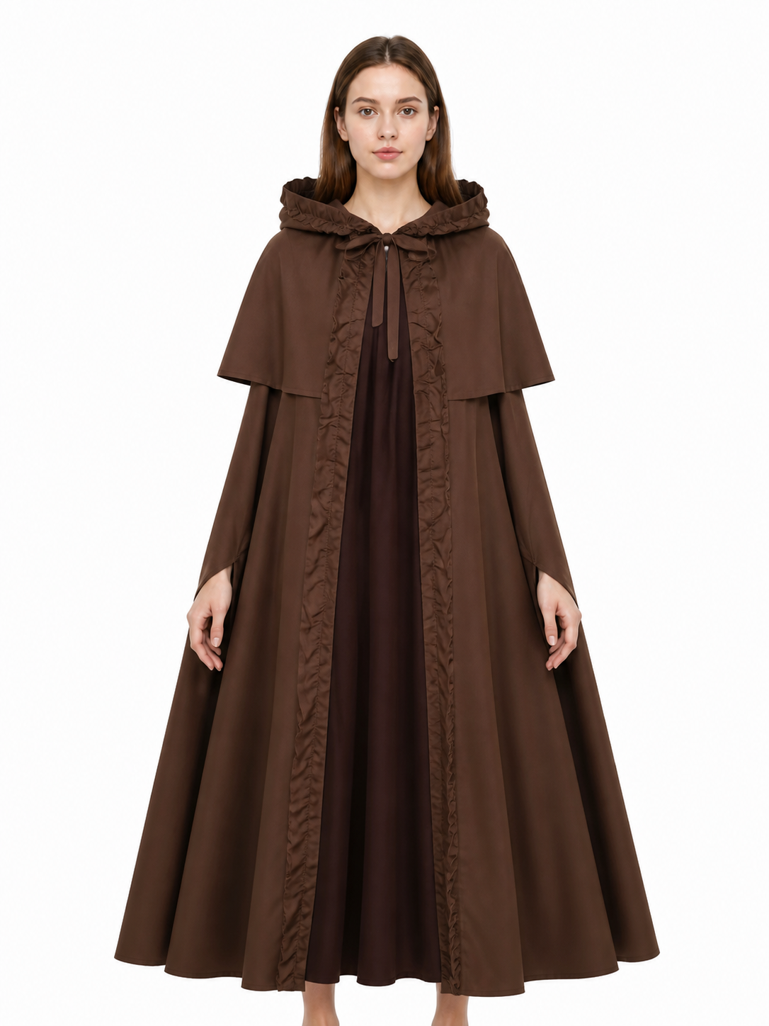 Hooded cloak with front ties Costume Capes detail 3