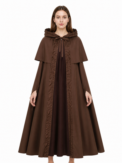 Hooded cloak with front ties Costume Capes detail 3