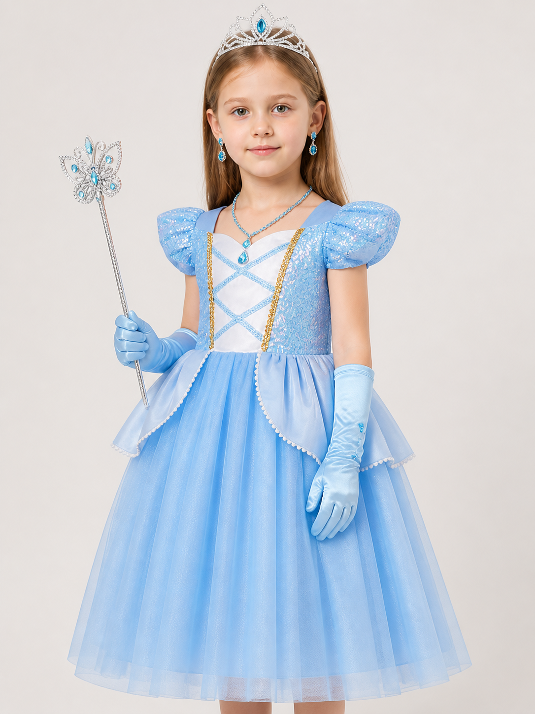 Blue Princess Costume for Halloween Costumes detail 2