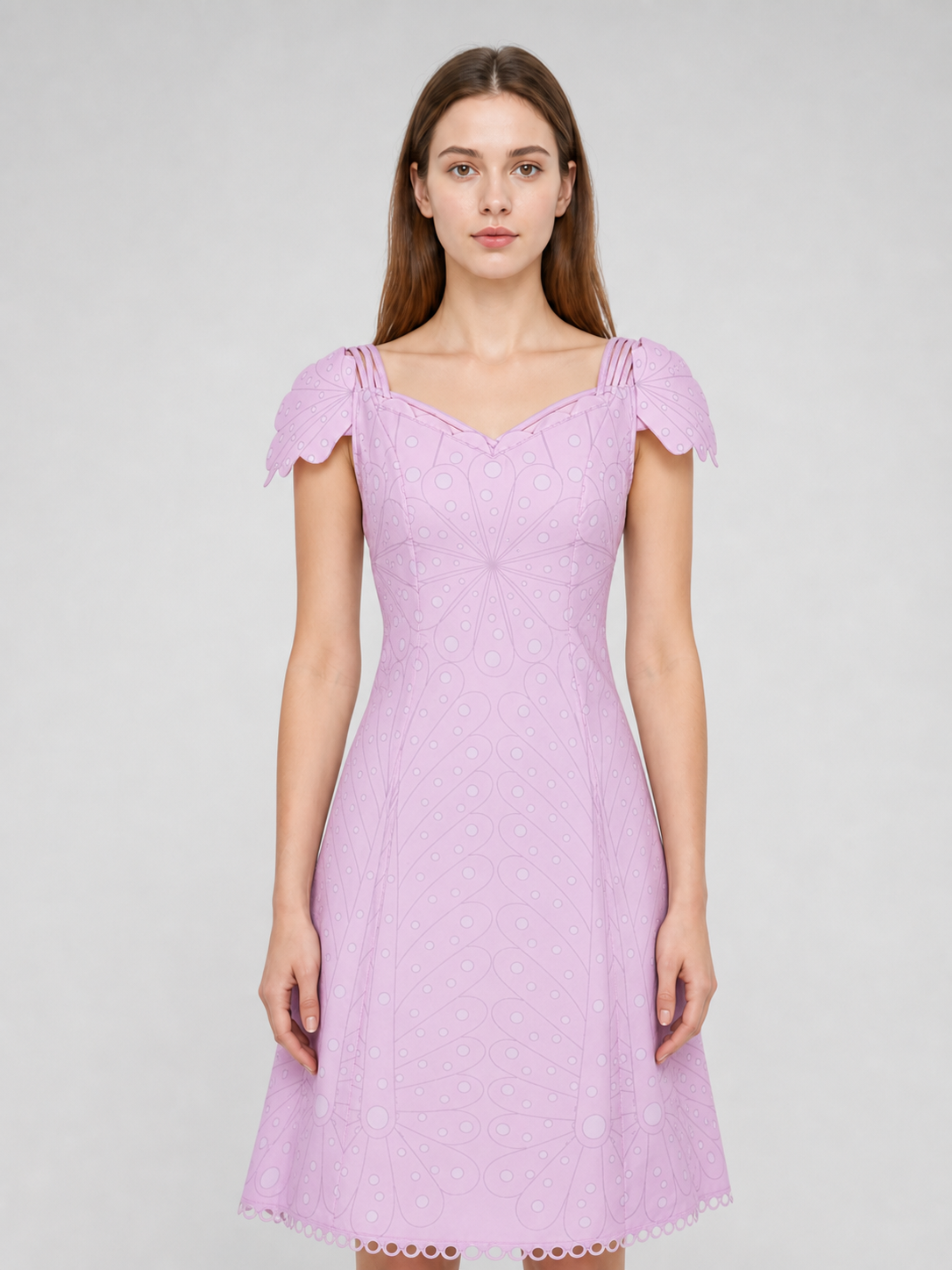 Pink Cosplay Dress with Bow and Pattern