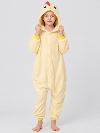 Light Yellow Chick Hooded Pajama Jumpsuit