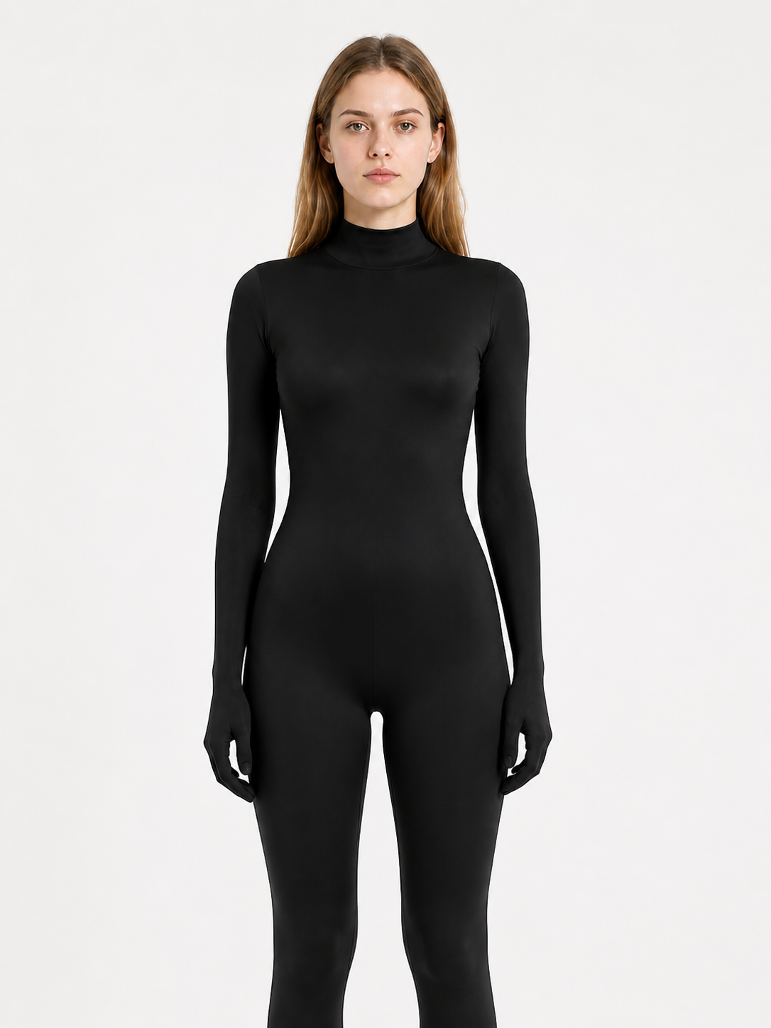 Form-fitting black jumpsuit with covered hands and feet product detail 3