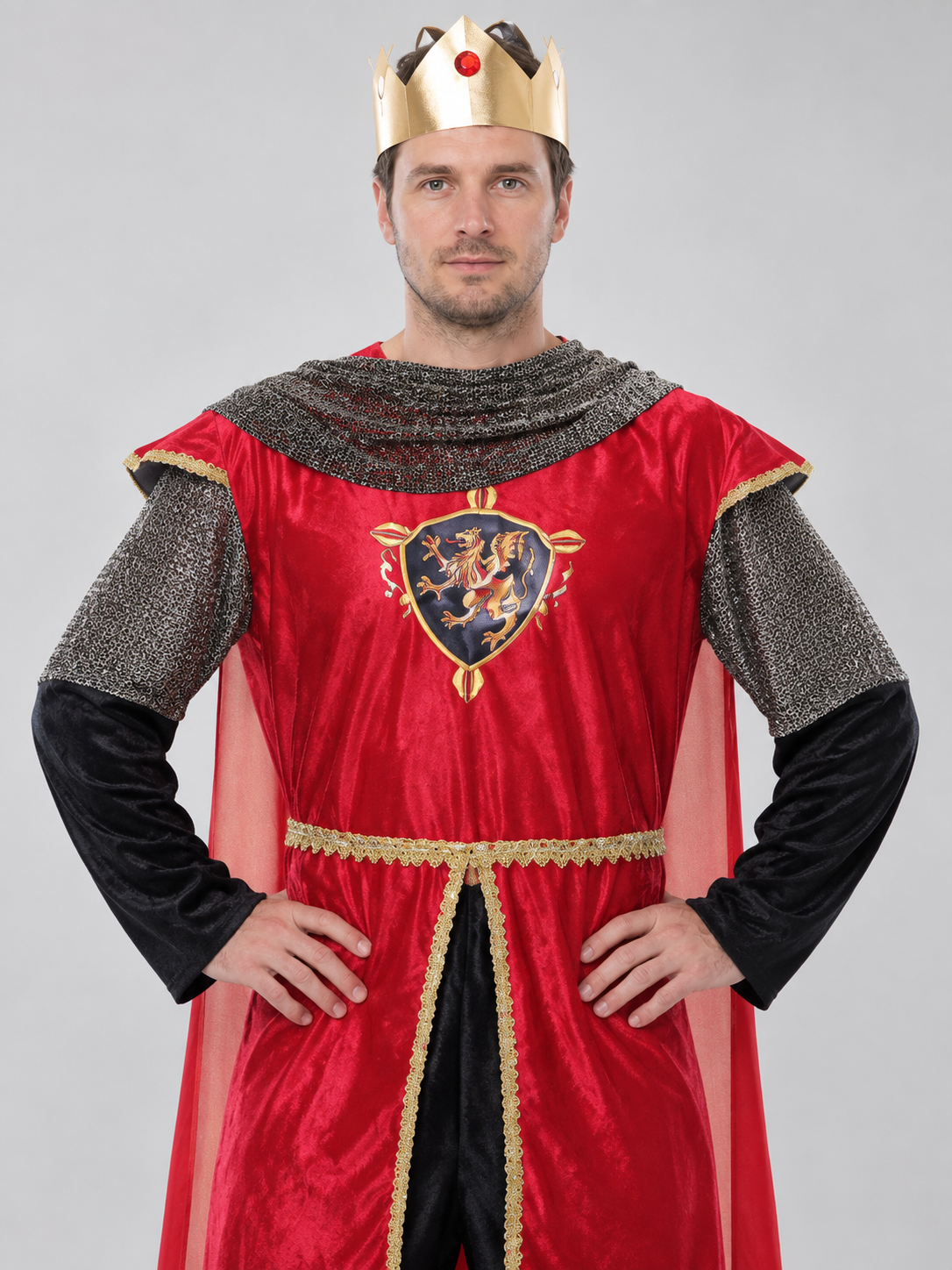 Roman-Style Carnival Costume with Crown and Cape