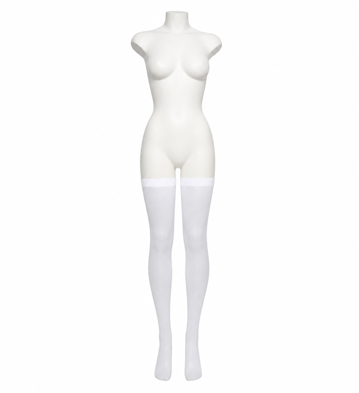 White stockings with a pointed toe and wide elastic band product detail 3