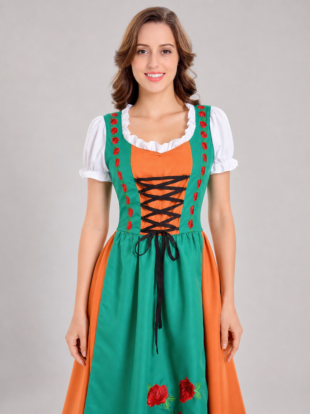 Folk-Style Embroidered Carnival Dress