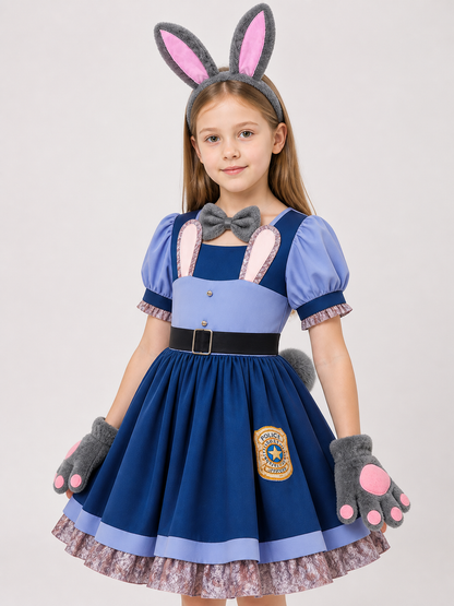 Blue and Pink Police Bunny Costume