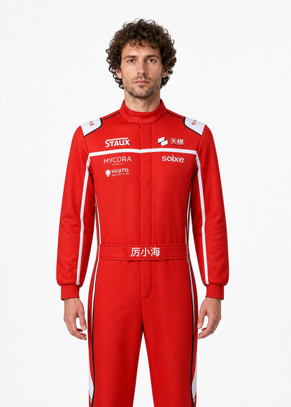 Red Racing Jumpsuit with White Stripes product detail 3