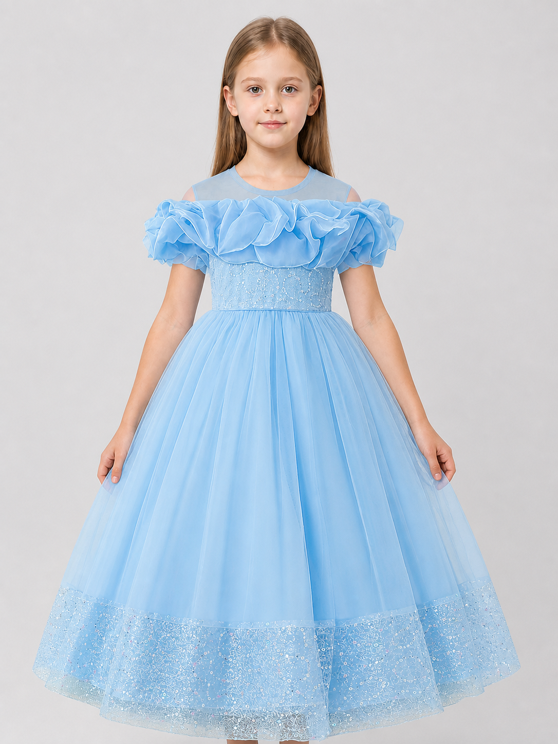 Full dress with sequins and embroidery, tulle skirt Costume Dresses detail 3