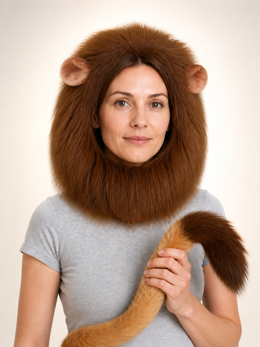 Halloween Lion Headpiece with Tail for Pets Costume Headwear detail 2
