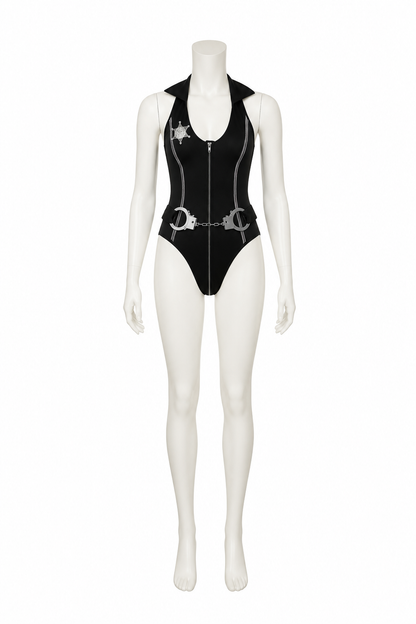 Sleeveless Police Costume with Zipper and Handcuffs Costumes detail 3