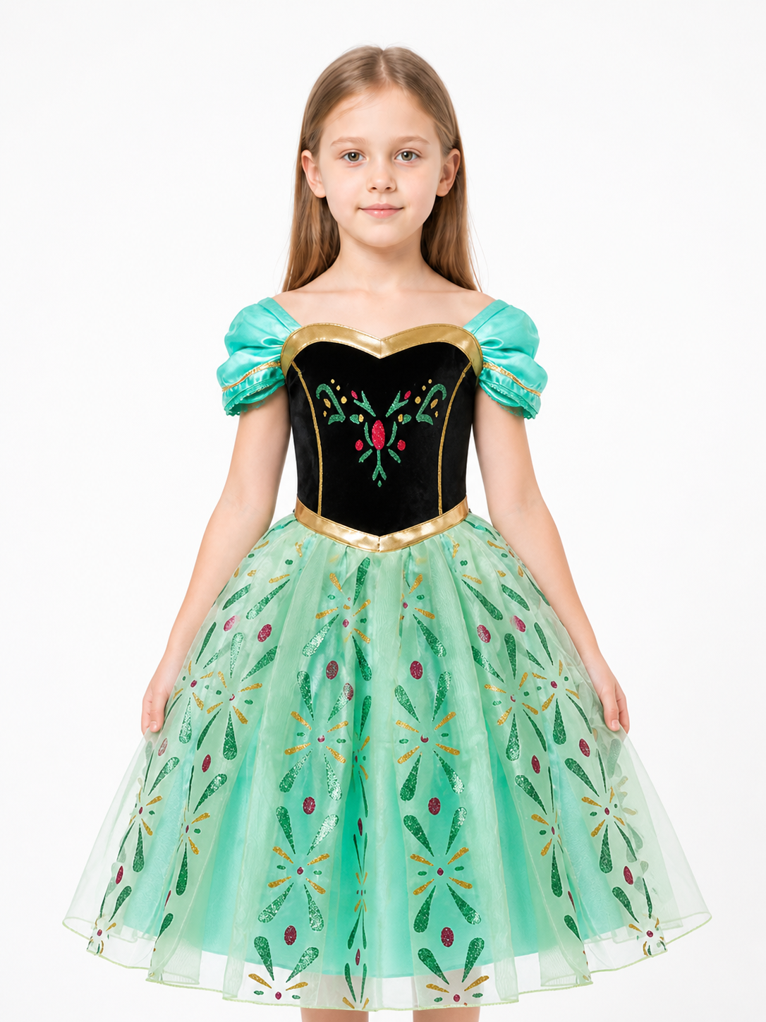 Princess Dress with Full Skirt and Puff Sleeves Costume Dresses detail 3