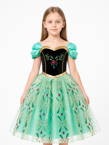 Princess Dress with Full Skirt and Puff Sleeves Costume Dresses detail 3