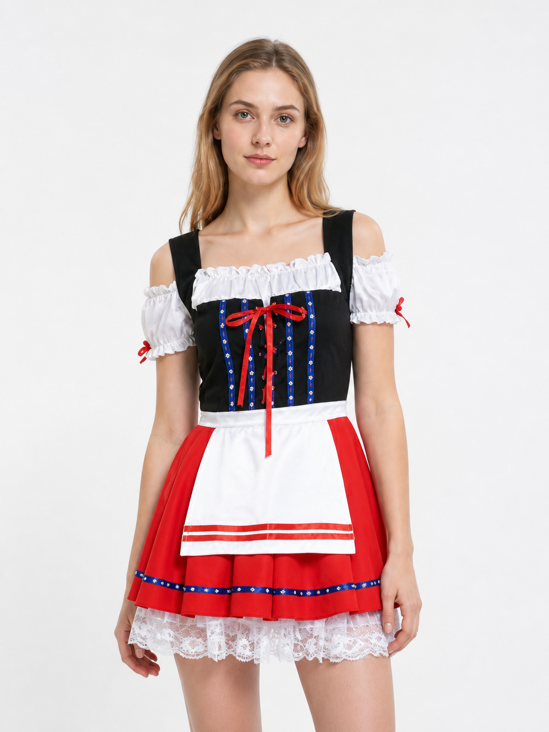 Bavarian-Style Dress with Apron Front Detail Costume Dresses detail 3