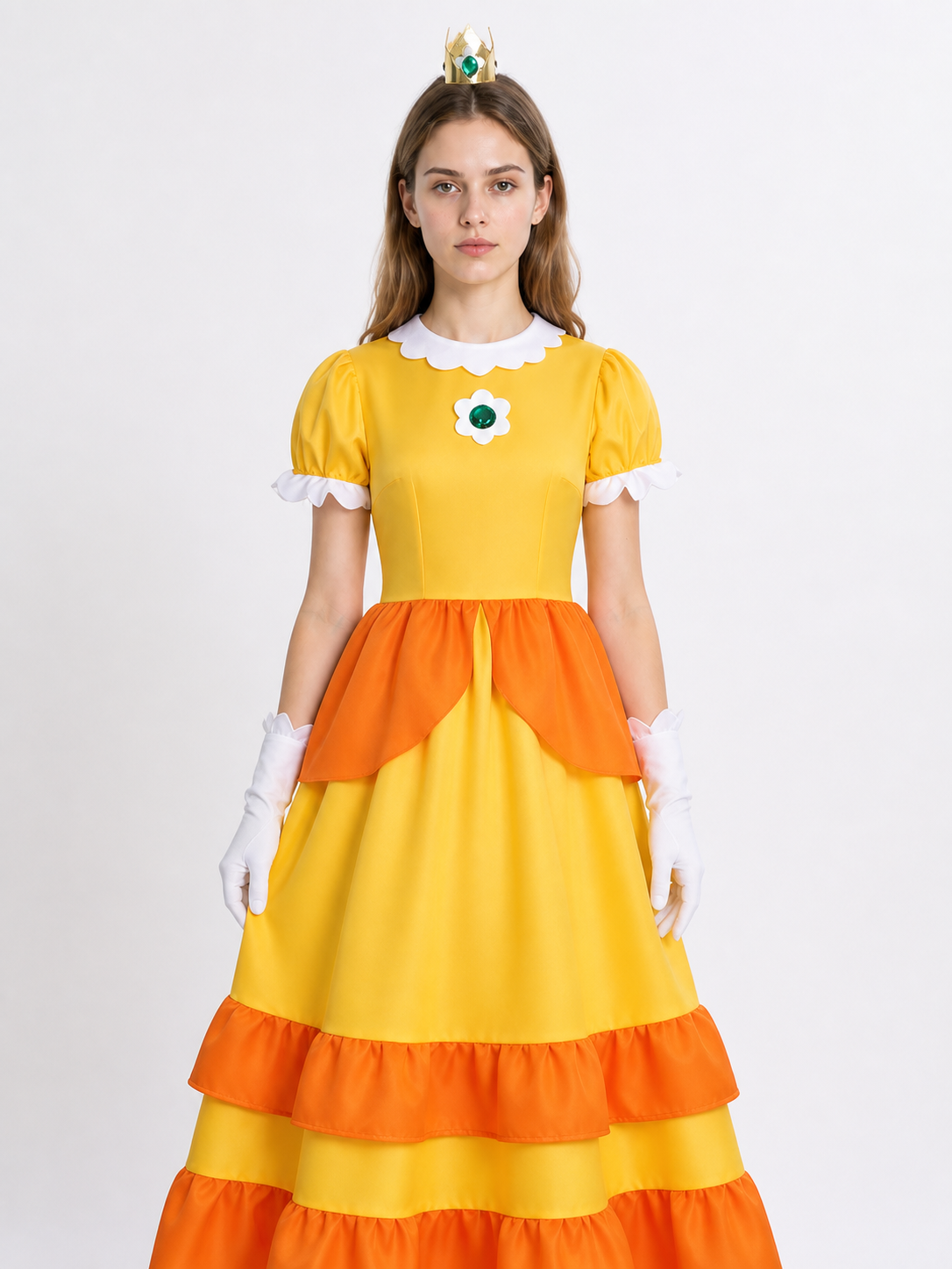 Princess Dress with Tiered Ruffles and Brooch Costume Dresses detail 3