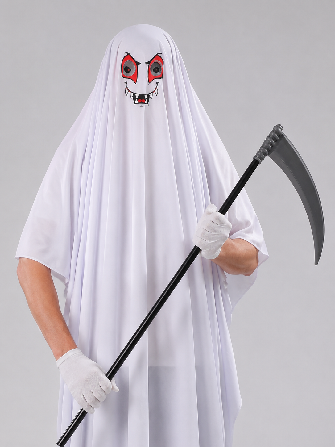 Ghost Costume with Long Cape and Scythe Costume Capes detail 2