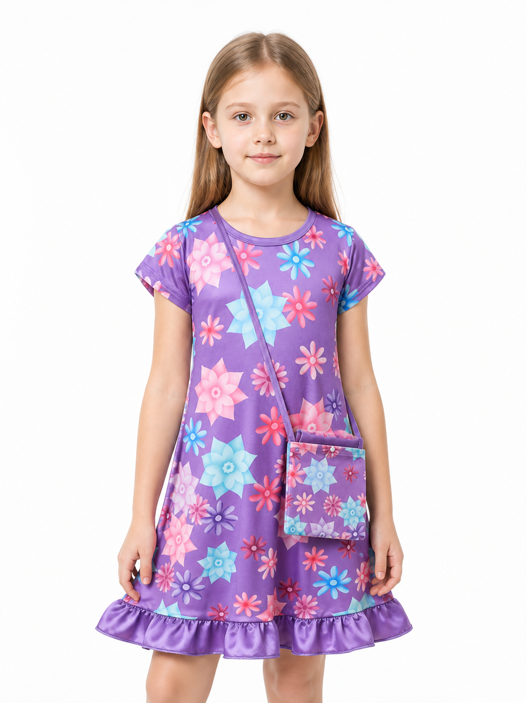 Floral Print Costume Dress with Handbag Costume Dresses detail 3