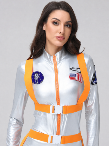 Silver astronaut costume for cosplay
