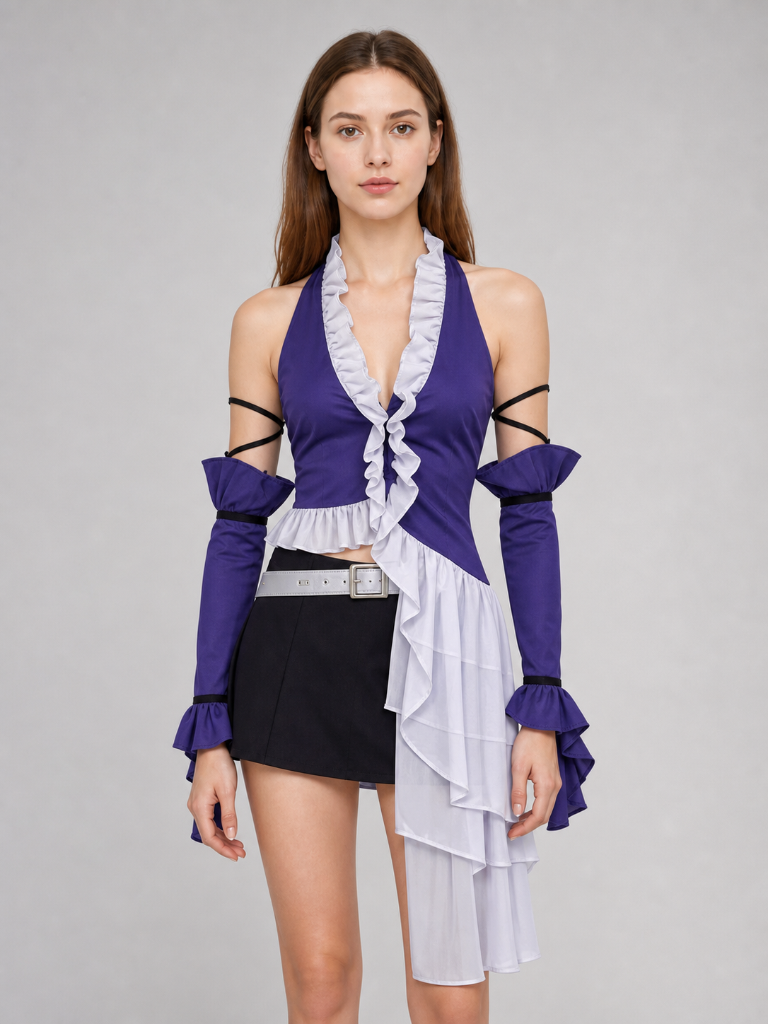 Yuna Final Fantasy Cosplay Costume with Skirt and Belt