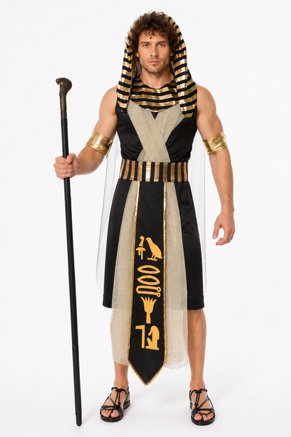 Egyptian Pharaoh Costume with Chest Bib for Halloween Costumes detail 2