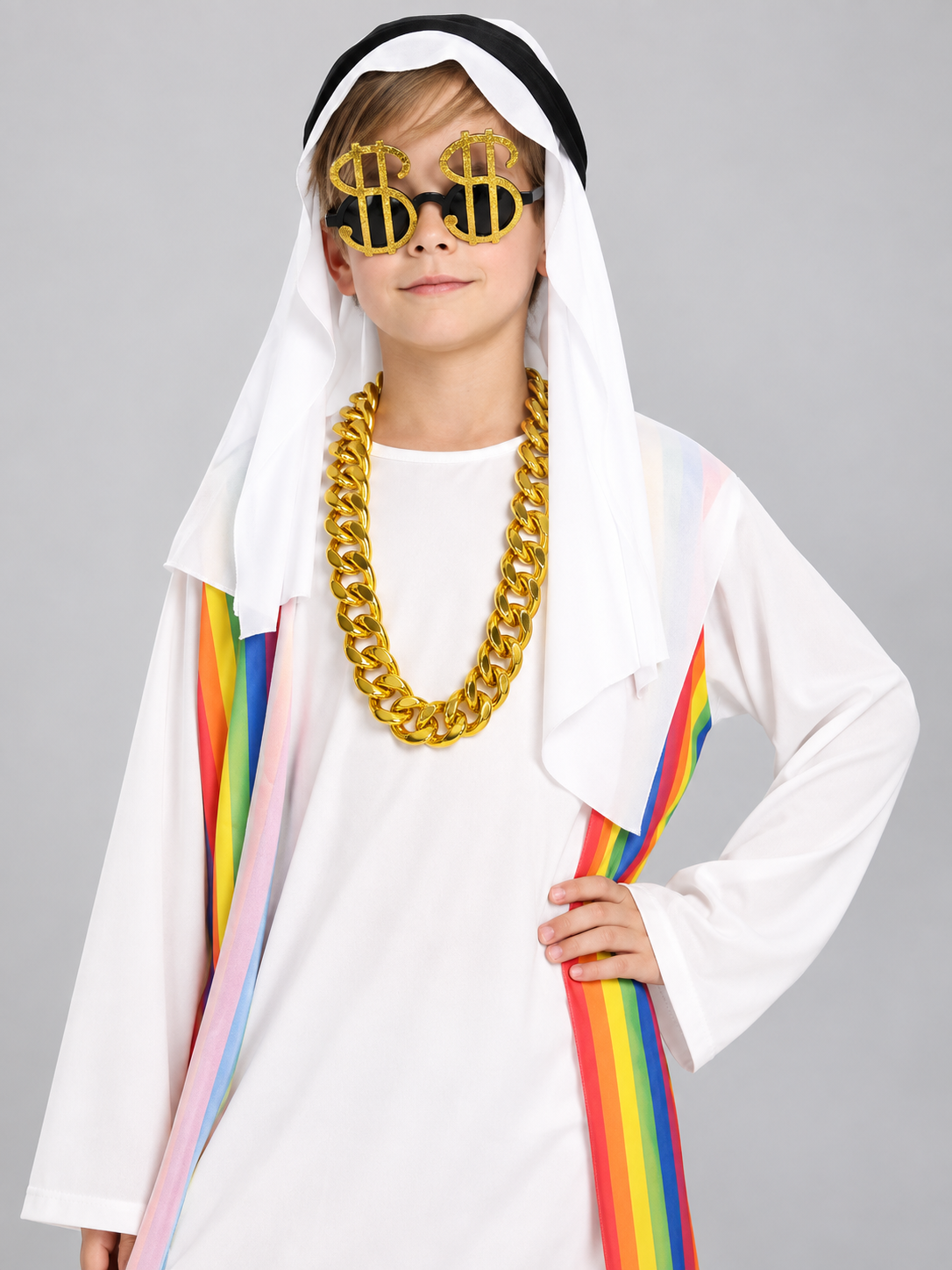 Kids' Oriental Prince Carnival Costume, White