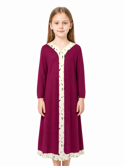 Pomni Cosplay Dress, Long Sleeves, Burgundy and Cream Costume Dresses detail 3