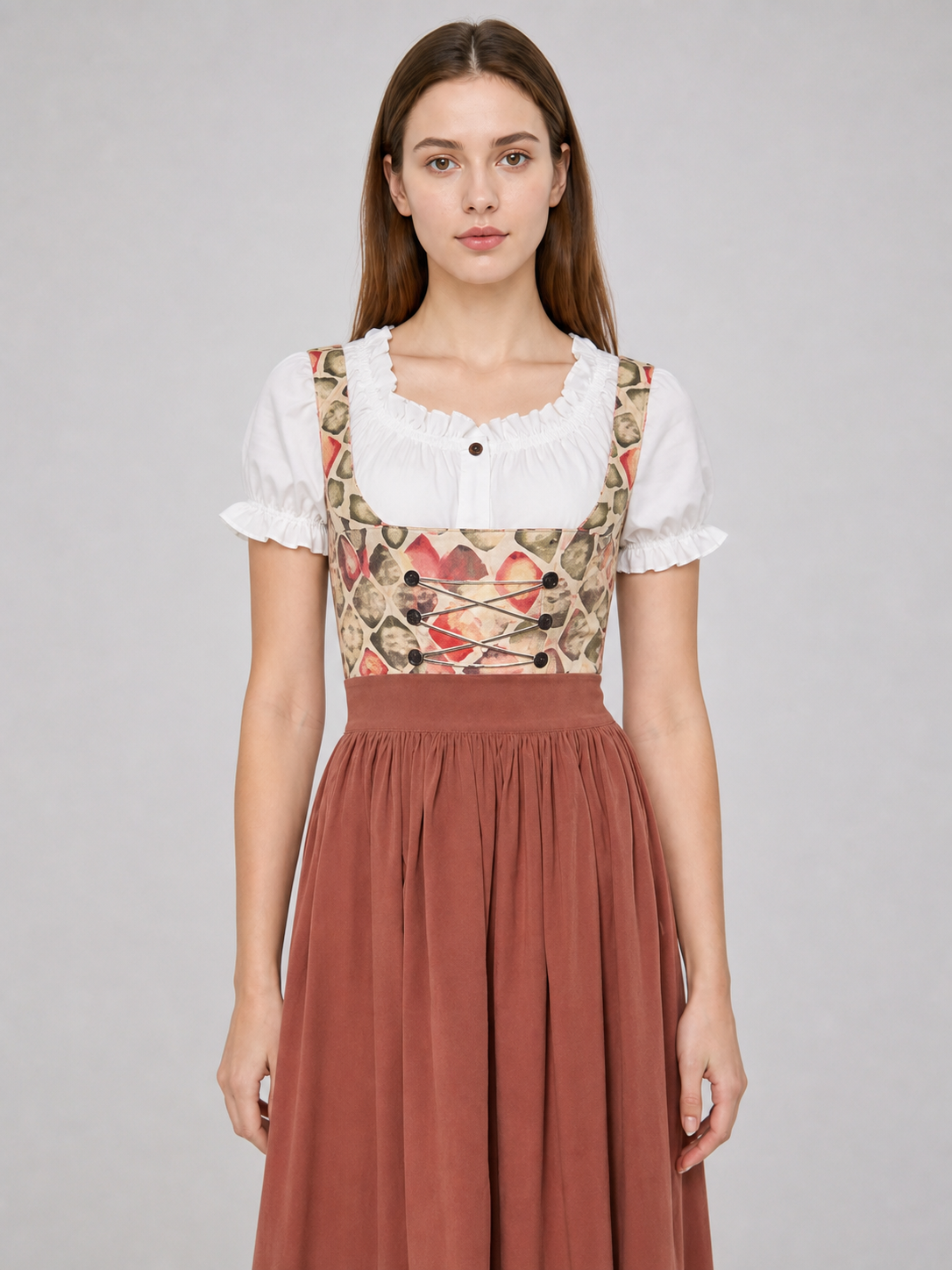 Cosplay Dress with Geometric Detailing and Lacing